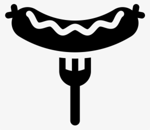 Bratwurst On Fork Comments - Bratwurst Black And White