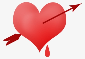Piinched Heart With Blood Drop And Arrow - Hearts And Arrows