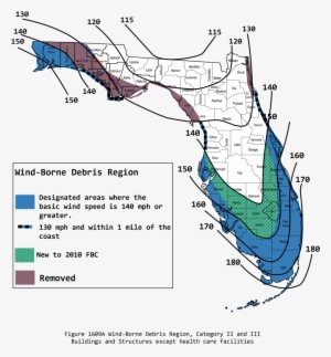 Wind Borne Debris - Florida Wind Zone Map 2016