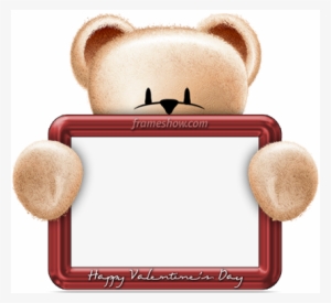 Valentines Day Frame Png Free Download - Teddy Bear Photo Frame Png