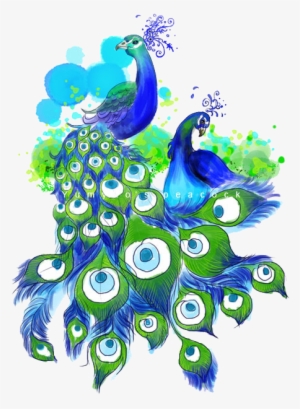 卡通手绘孔雀 - Rainbowsky Animal Peacock Mini Portable Pocket Purse