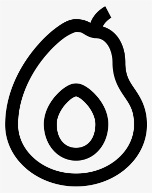 It's The Outline Of An Avocado That Has Been Cut In - Aguacates Blanco Y Negro Png