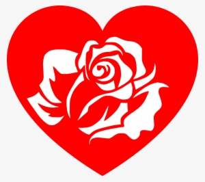 Rose Heart Clipart - Heart With Rose Clipart