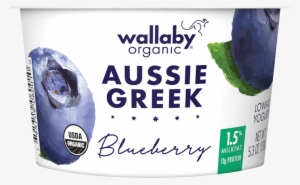 Blueberry Organic Greek Low Fat Yogurt - Wallaby Organic Lowfat Plain Greek Yogurt - 32 Oz Tub