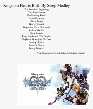 Kingdom Hearts Birth By Sleep Medley Sheet Music Composed - Kh2 5 Rage Awakened Sheet Music