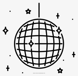 Disco Ball Coloring Page - Dancing Party Wedding Icon