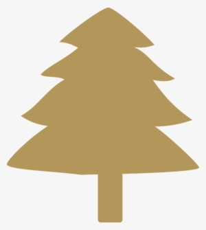 Silhouettes Of Green Pine Tree, Vector Illustration - Gold Christmas Tree Art