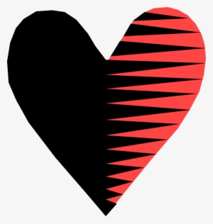 Vector Illustration Of Red And Black Romantic Love - Heart