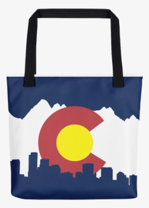 Colorado Flag Tote Bag - Denver Skyline Art Mountains