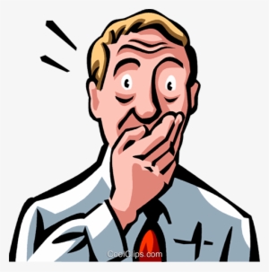 Shocked Man With His Hand Over His Mouth Royalty Free - Mão Na Boca Png