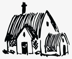Free Clipart Jpg, Png, Eps, Ai, Svg, Cdr - Village House Clip Art Black And White