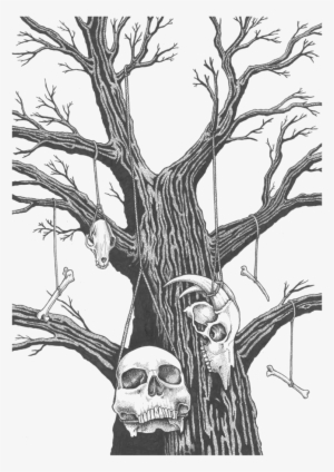 Skulls And Bones Hanging From A Tree By Tinydotsofdeath - Bones Hanging From A Tree