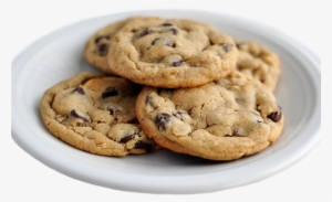 Banner Library Download Cookies Transparent Chocolate - Chocolate Chip Cookies On A Plate