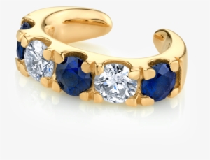 Diamond And Blue Sapphire Classic Ear Cuff - Sapphire