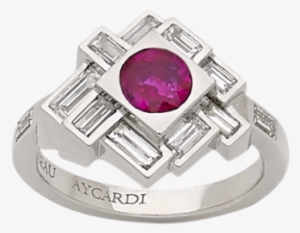Ruby Geometric Ring - Cleor Bague
