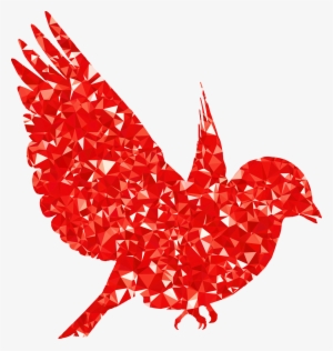 Silhouettes Of A Bird In Rubies - รูป อัญมณี สี แดง