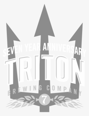 Triton 7 Year Anniversary Logo Bw On Clear Bg Dark - Anniversary