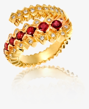 Byzance Ring In 18kt Yellow Gold Set With 1ct Rubies - Δαχτυλιδια Με Χρυσή Λίρα