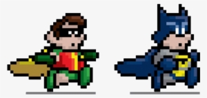Batman And Robin Pixel Art - Pixel Batman And Robin