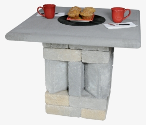 02 Patio Table With Muffins - Concrete Paver End Table