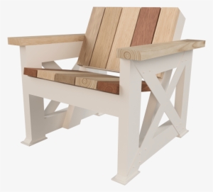 X Base Patio Chair W/ Reclaimed Hardwood - Chair