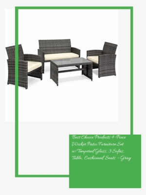 Best Choice Products 4-piece Wicker Patio Furniture - Table