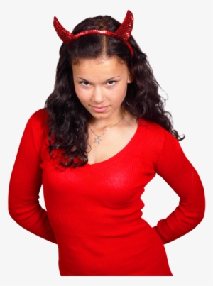 Young Woman Wearing Devil Costume Png Image - Girl