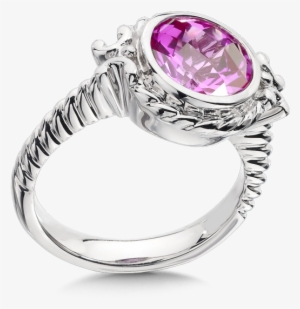 Pink Sapphire Ring In Sterling Silver - Silver