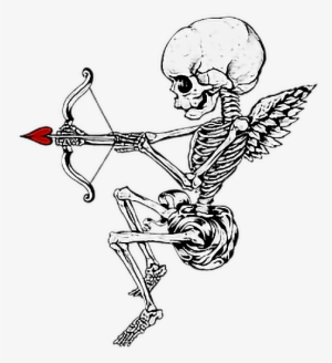 Skeleton Border Love Bowandarrow Cupid Horror Creepy - Skeleton Love