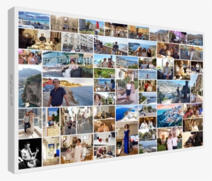 Photo Collage Canvas Print Red Collage