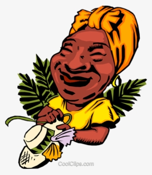 Cartoon Caribbean Lady Royalty Free Vector Clip Art - Cartoon African People