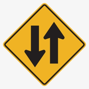 The One Way Street Or Roadway Is About To Change To - Up And Down Arrow Sign