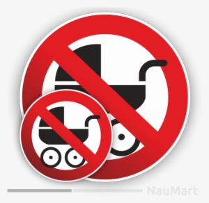 No Baby Carriage Prohibition Warning Sign - Sticker