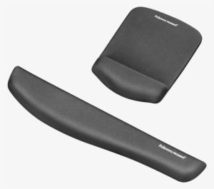 Wrist Rest Shown With Matching Mouse Pad Press Enter - Fellowes Plush Touch Antimicrobial Wrist Rest (black