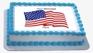 Personalised American Flag Fondant Icing Cake Topper - Yo Gabba Gabba Sheet Cake