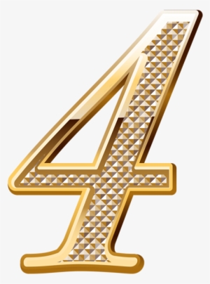 Number Fonts, Math Numbers, Special Letters, Clipart - Gold Number 4 Png