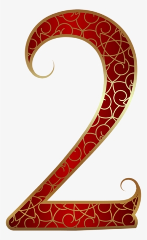 Gold Red Number Two Png Clip Art Image Clipart Decorative - Clip Art