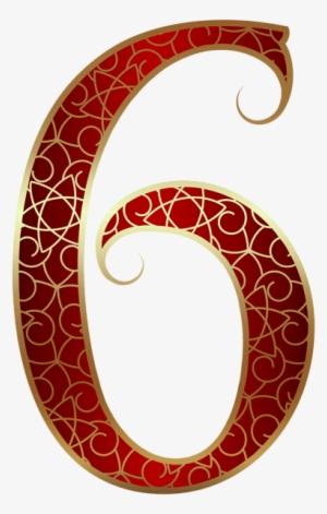 Gold Red Number Six Png Clip Art Image - Clip Art