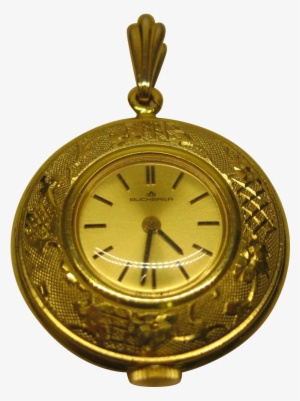 Marcel Boucher Ornate Gold Tone Metal Watch Pendant