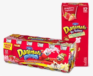 dannon combo - dannon danimals smoothie value pack, strawberry explosion
