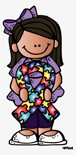 Girl Autism Ribbon - Girl With Autism Clipart