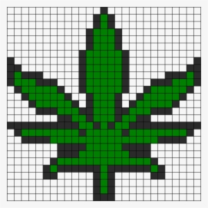 Pot Leaf Marijuana Weed Perler Bead Pattern - Pixel Art De Marihuana