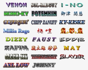 Character Names - Guilty Gear Character Names
