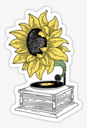 Singing In The Sun By Prawidana Tumblr Clipart, Tumblr - Sunflower Sticker Tumblr Png