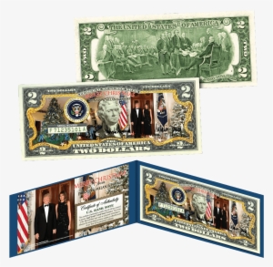 Donald & Melania Trump Christmas $2 Bill - State Of Delaware 2 Dollar Bill