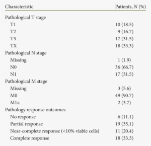 The Pathological Tumor Stage, Nodal Status And Response - Psychiatry
