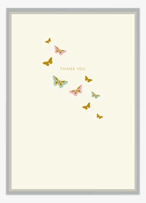 Pack Of 10 Butterflies Thank You Note Cards - Illustration