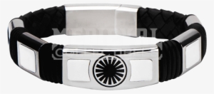 Force Awakens First Order Logo Leather Bracelet - Star Wars Bracelet Stormtrooper Black And White 8.5"