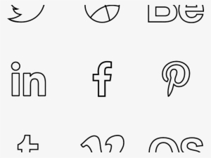 Social Media Icons Clipart Black And White - Pencil