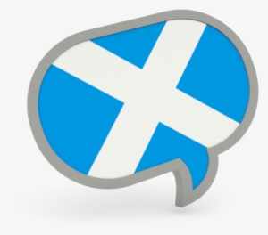 Illustration Of Flag Of Scotland - Speech Blue Bubble Icon Png